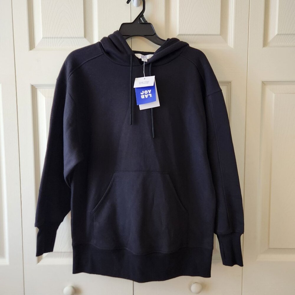 JoyLab Mens Black Onyx Hoodie XS Longer Length NWT